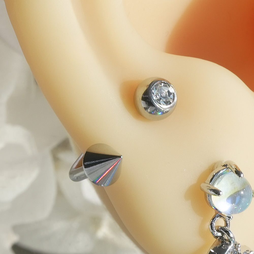 [Surgical] Simple Cubic Butterfly (4 Types) 16G/14G Body Piercing Collection Back Piercing Cartilage Piercing 