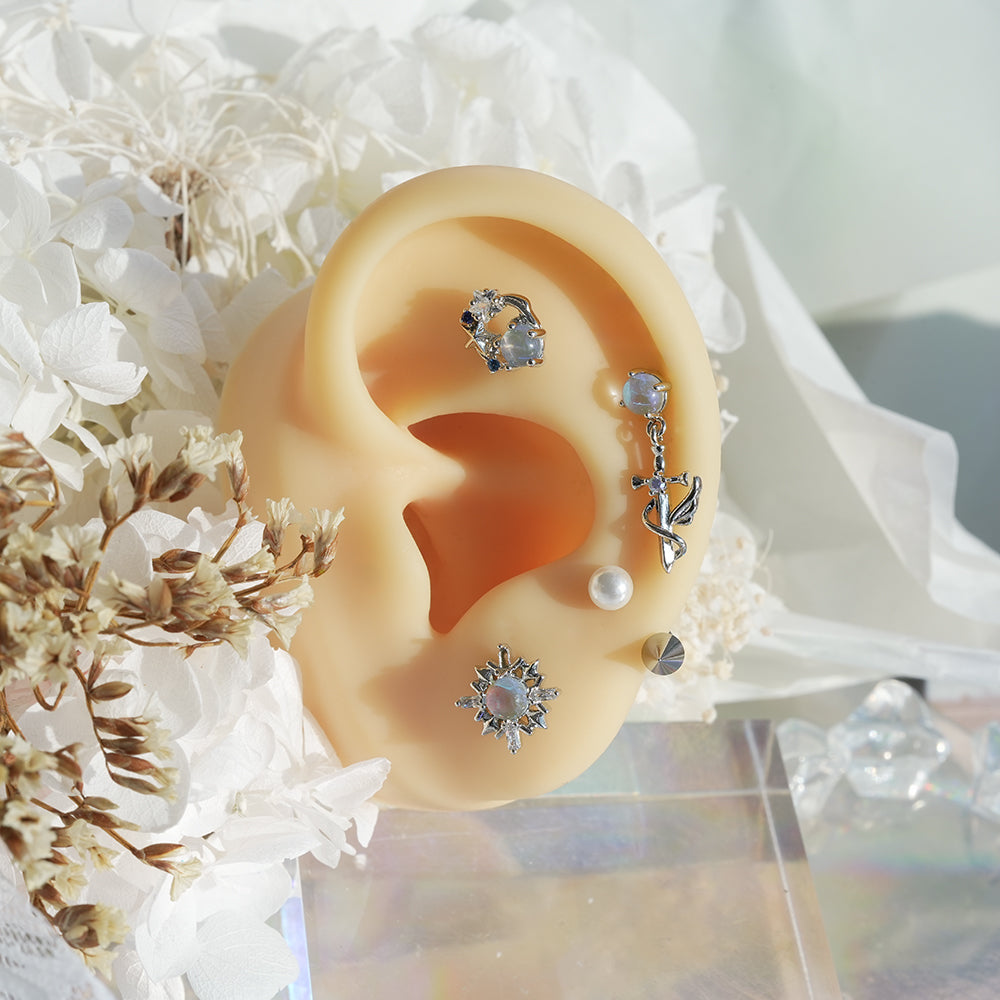 [Surgical] Simple Cubic Butterfly (4 Types) 16G/14G Body Piercing Collection Back Piercing Cartilage Piercing 