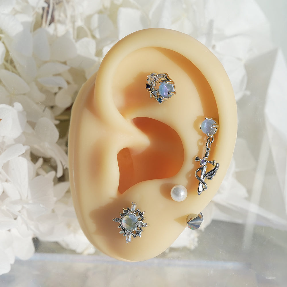 [Surgical] Simple Cubic Butterfly (4 Types) 16G/14G Body Piercing Collection Back Piercing Cartilage Piercing 