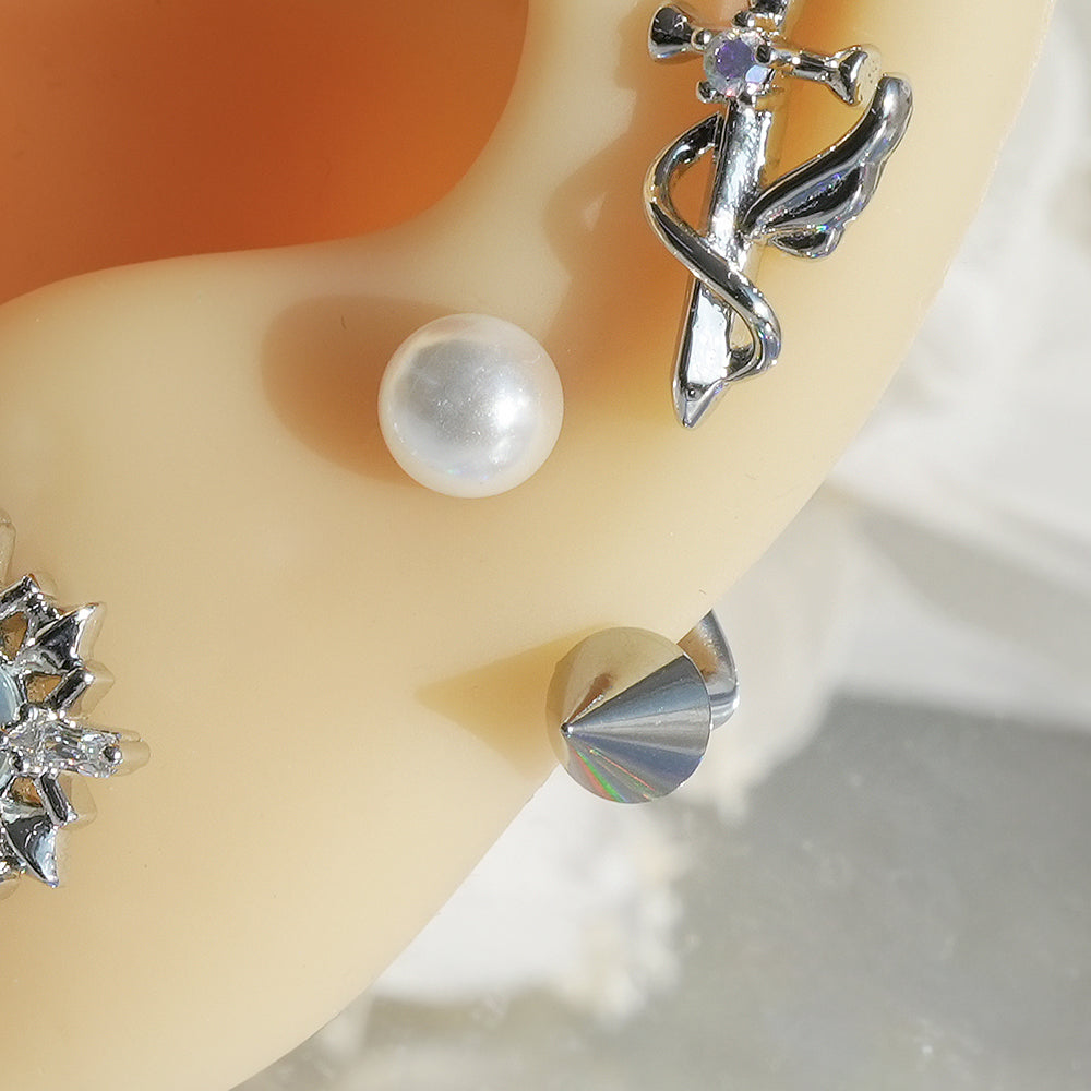 [Surgical] Simple Cubic Butterfly (4 Types) 16G/14G Body Piercing Collection Back Piercing Cartilage Piercing 