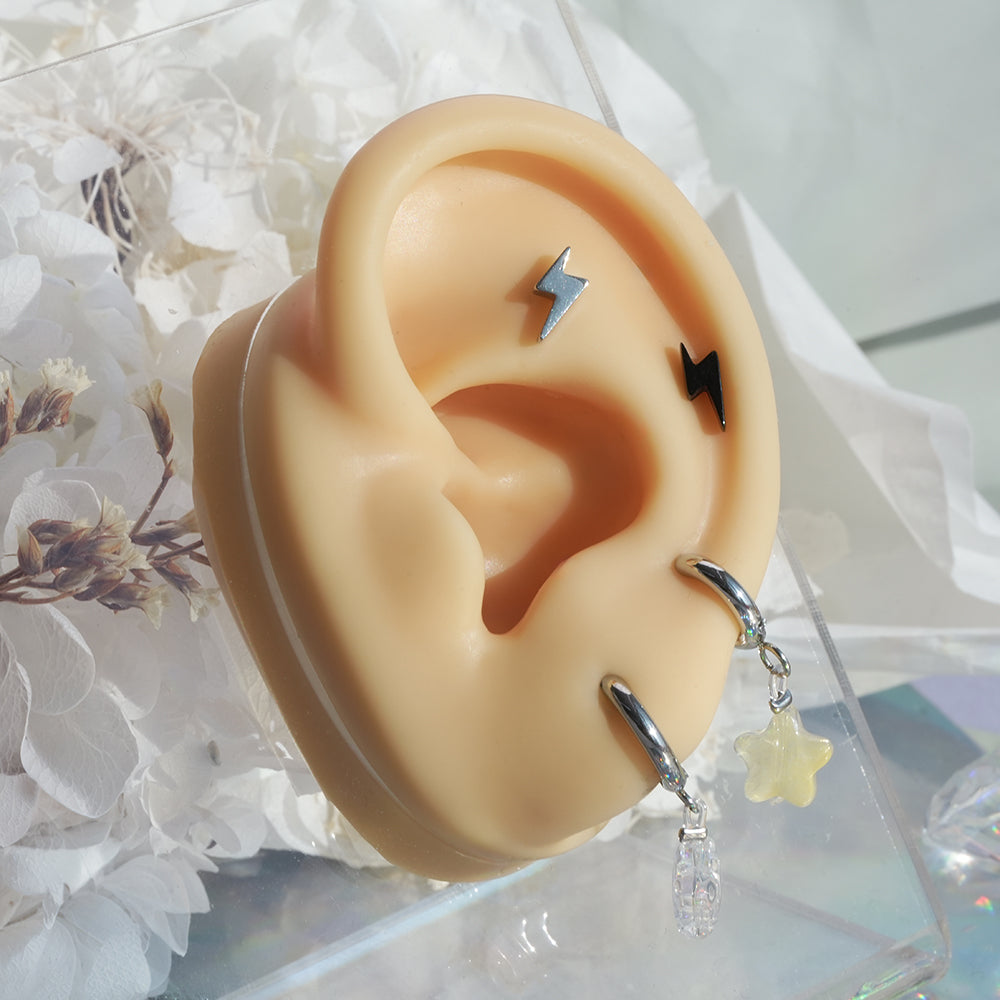 [Surgical] Simple Cubic Butterfly (4 Types) 16G/14G Body Piercing Collection Back Piercing Cartilage Piercing 