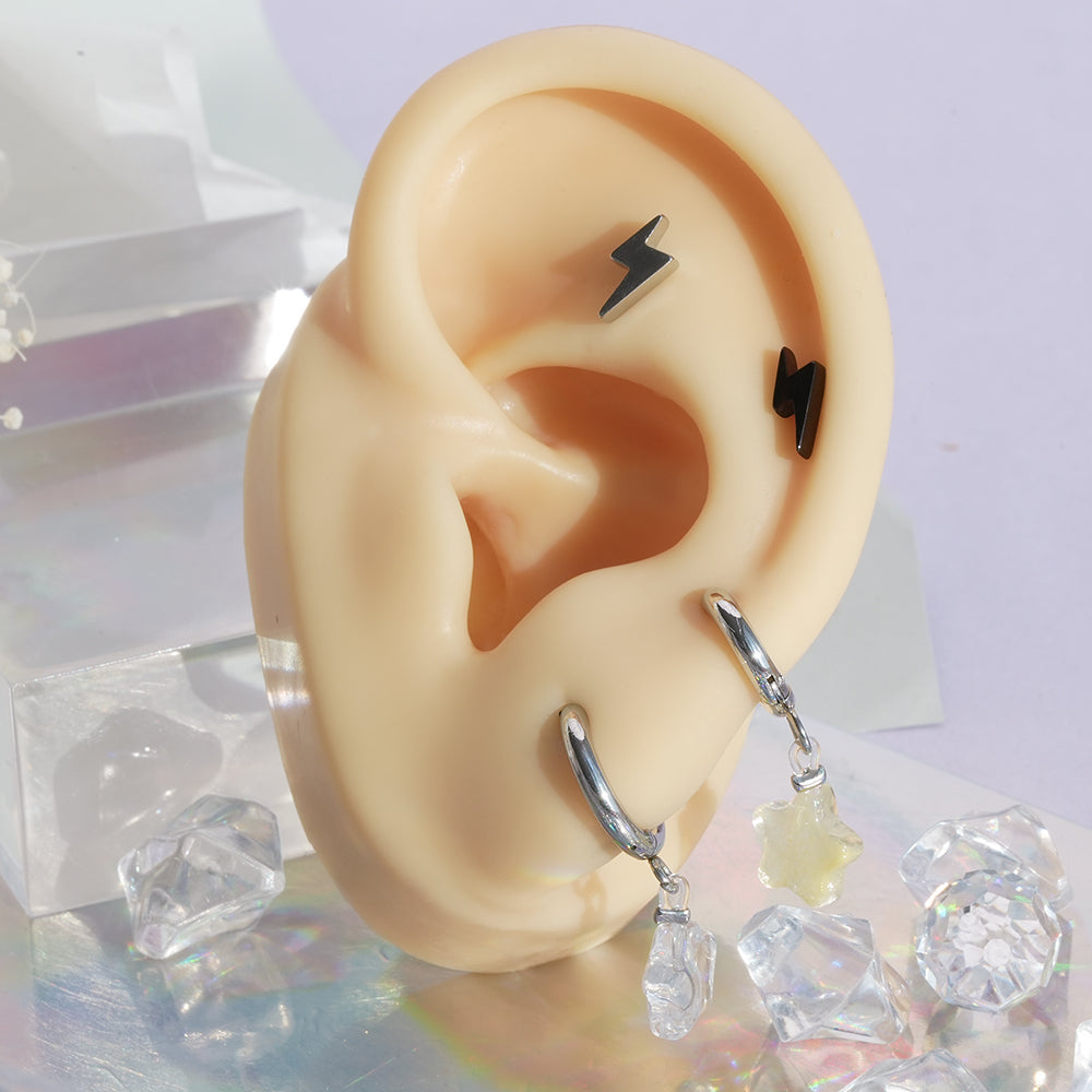 [Surgical] Simple Cubic Butterfly (4 Types) 16G/14G Body Piercing Collection Back Piercing Cartilage Piercing 
