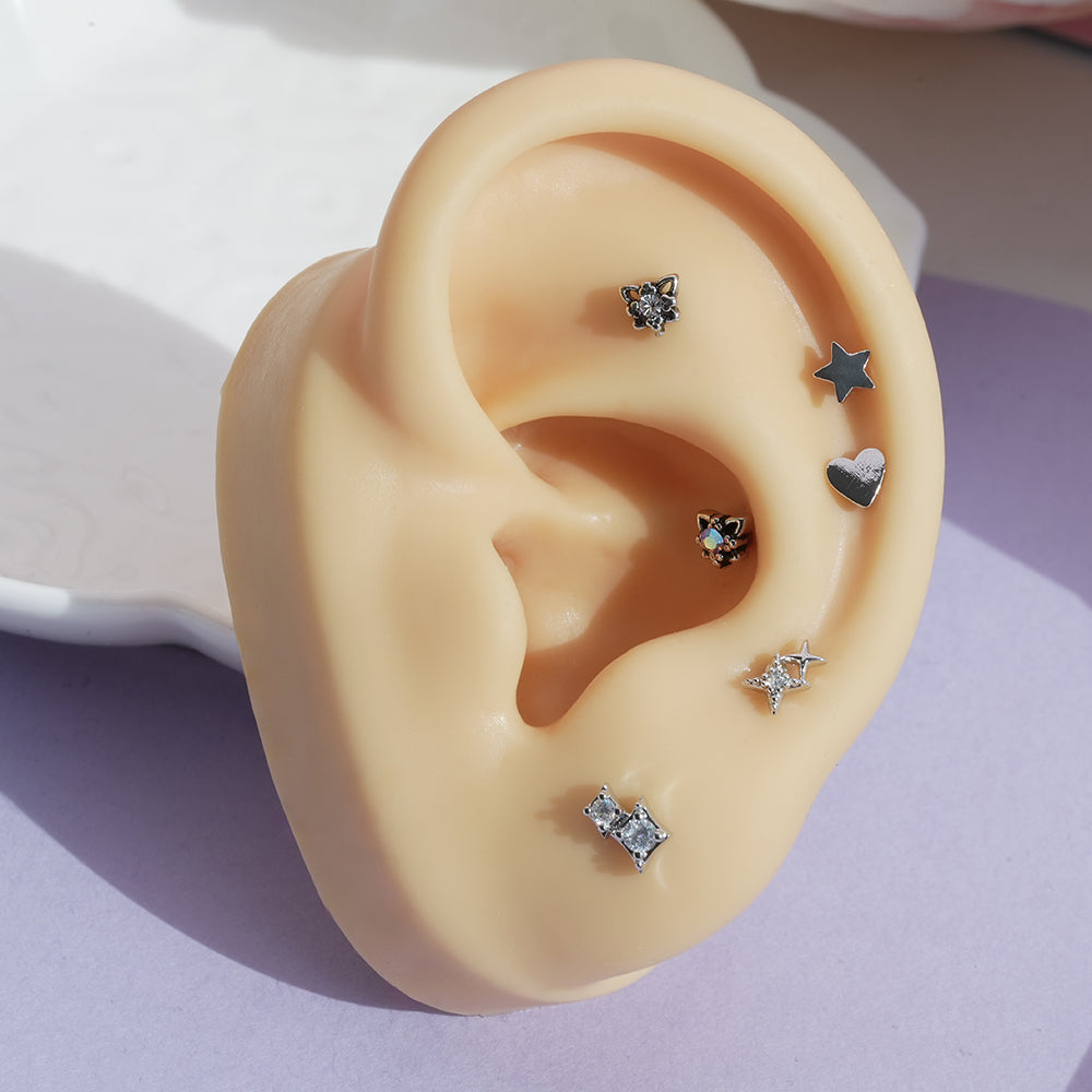[Surgical] Simple Cubic Butterfly (4 Types) 16G/14G Body Piercing Collection Back Piercing Cartilage Piercing 