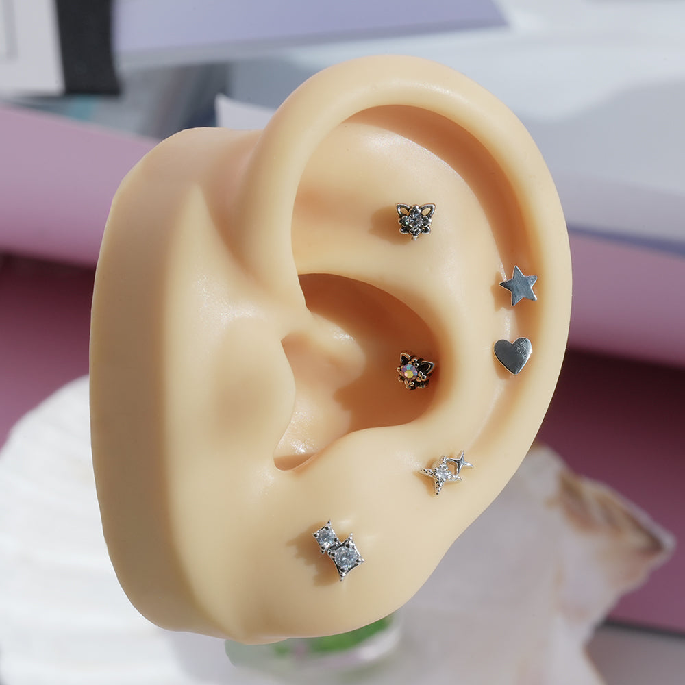 [Surgical] Simple Cubic Butterfly (4 Types) 16G/14G Body Piercing Collection Back Piercing Cartilage Piercing 