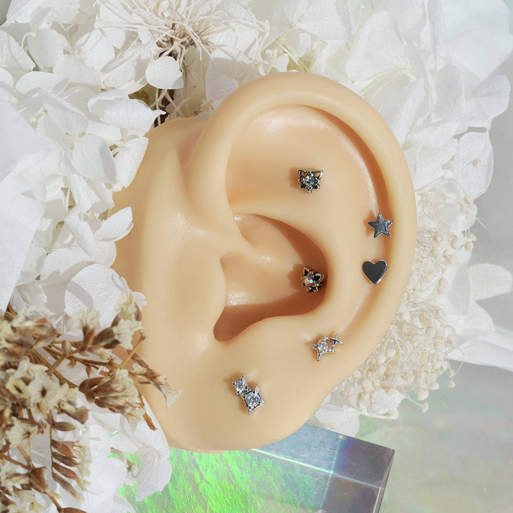 [Surgical] Simple Cubic Butterfly (4 Types) 16G/14G Body Piercing Collection Back Piercing Cartilage Piercing 