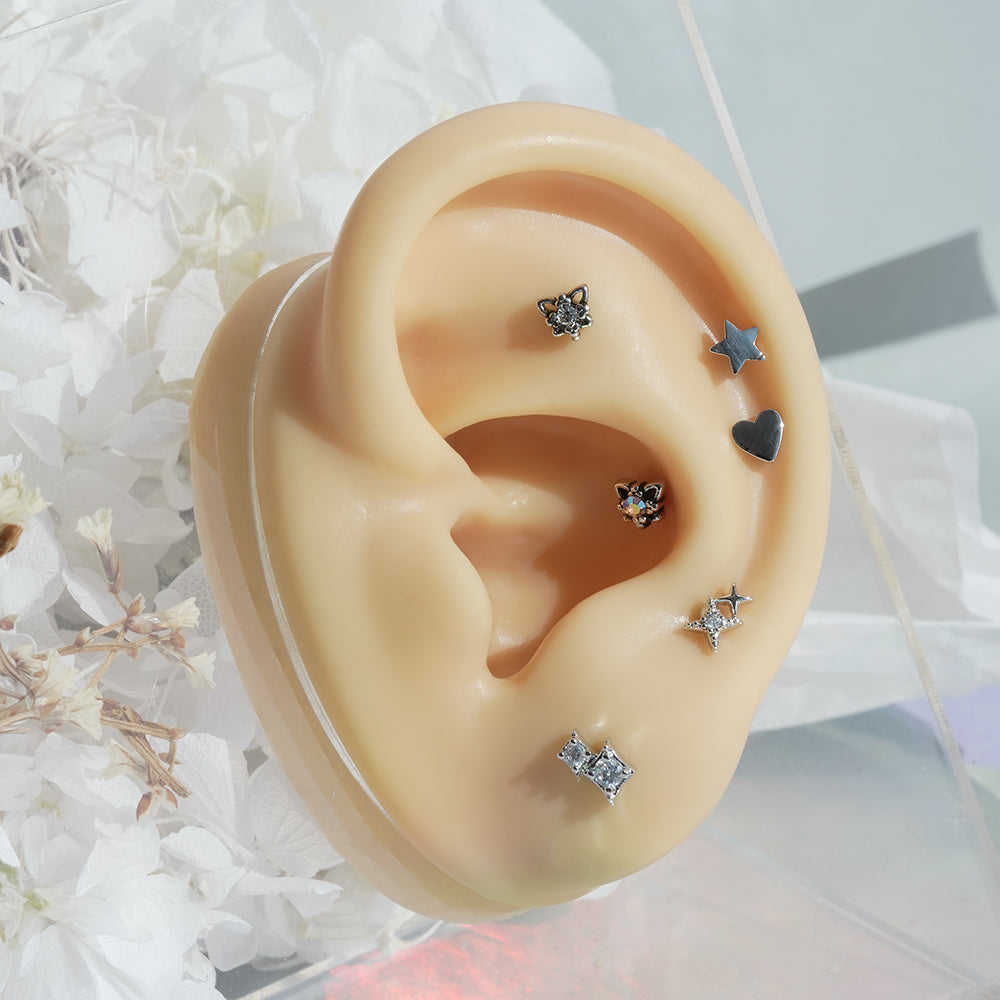 [Surgical] Simple Cubic Butterfly (4 Types) 16G/14G Body Piercing Collection Back Piercing Cartilage Piercing 
