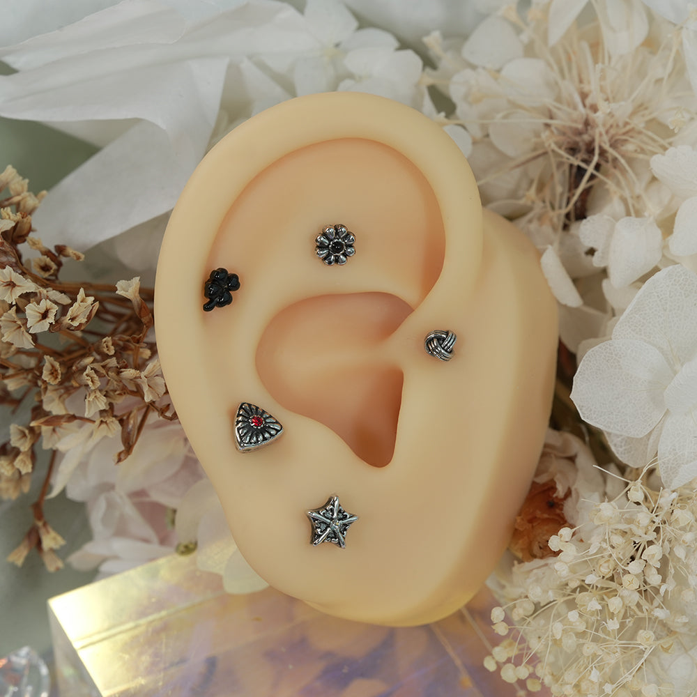 [サージカル] シンプル ツイストボール いぶし加工  (2Type) アンティークピアス ボディピアス 16G