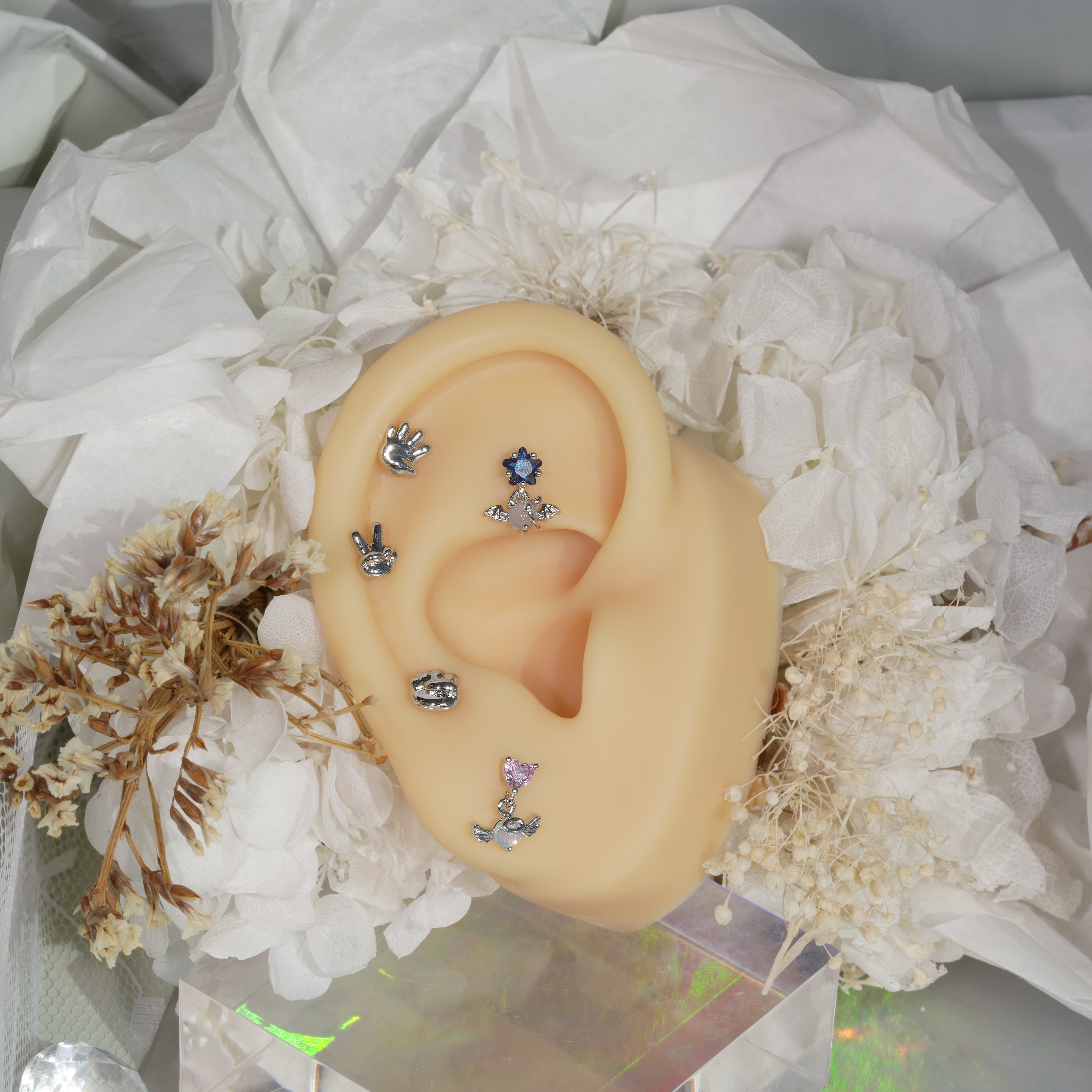 [サージカル] じゃんけん ハンドモチーフ バーベルピアス(3Type)16G