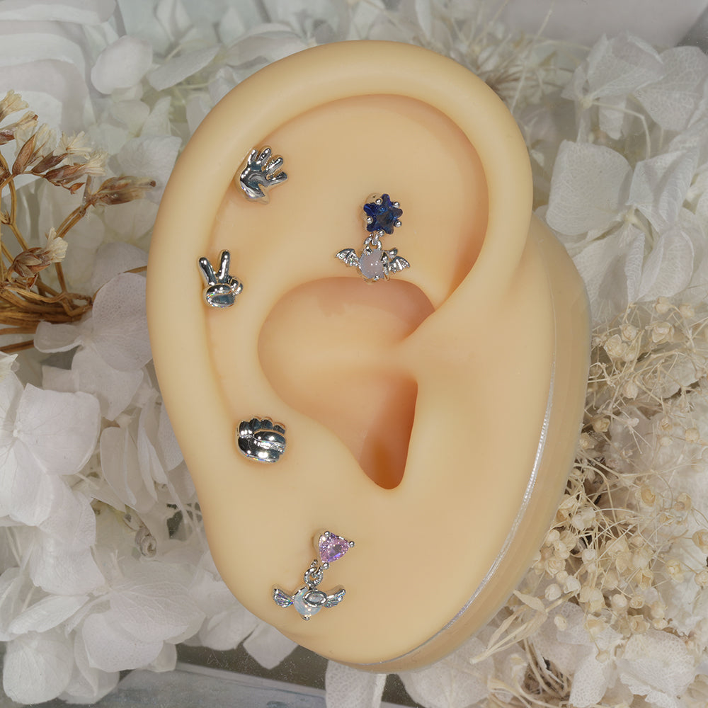[サージカル] じゃんけん ハンドモチーフ バーベルピアス(3Type)16G