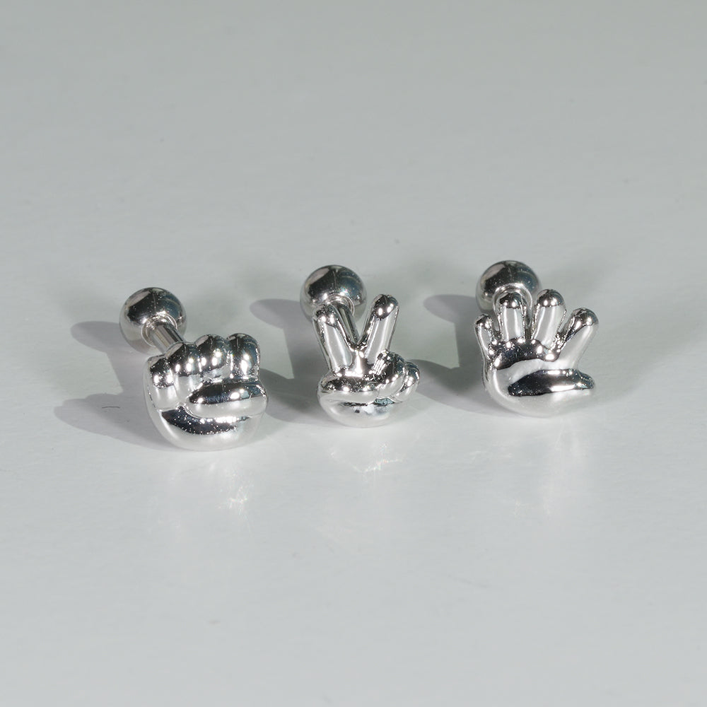 [サージカル] じゃんけん ハンドモチーフ バーベルピアス(3Type)16G
