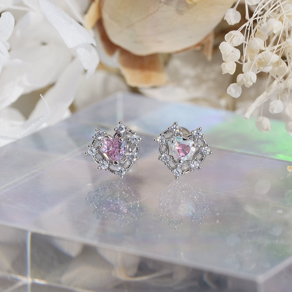 [サージカル]ロイヤルティアラ ハートジュエルピアス ボディピアス (2Color) 16G