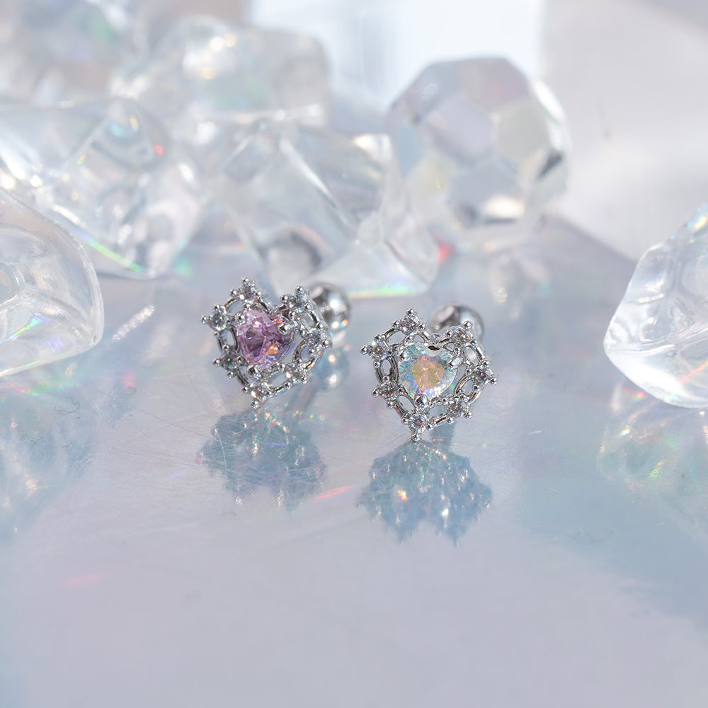 [サージカル]ロイヤルティアラ ハートジュエルピアス ボディピアス (2Color) 16G