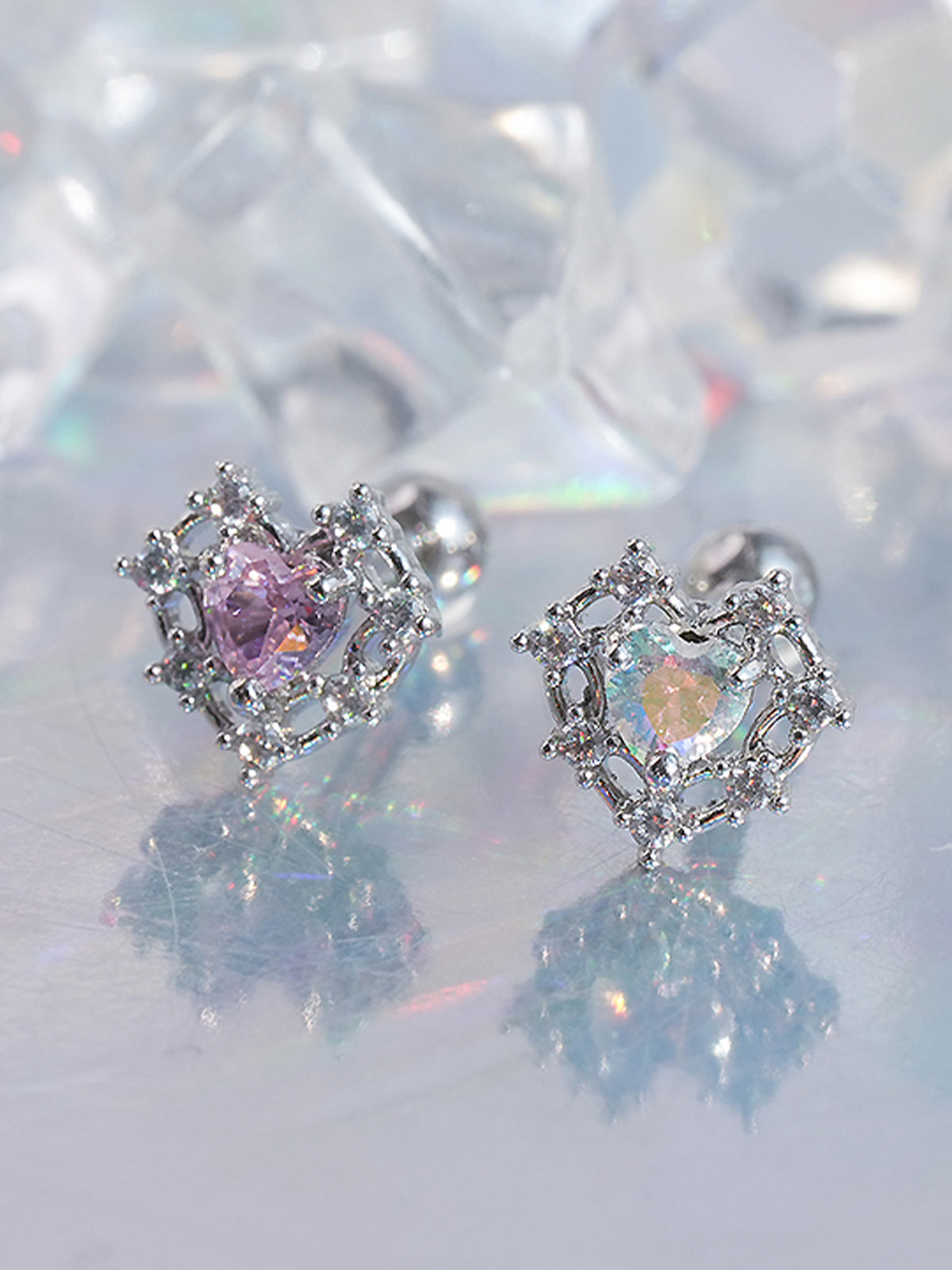[サージカル]ロイヤルティアラ ハートジュエルピアス ボディピアス (2Color) 16G