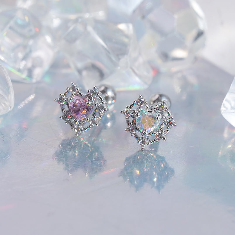 [サージカル]ロイヤルティアラ ハートジュエルピアス ボディピアス (2Color) 16G