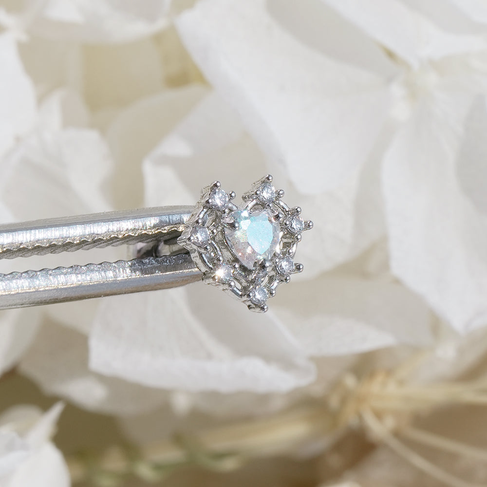 [サージカル]ロイヤルティアラ ハートジュエルピアス ボディピアス (2Color) 16G