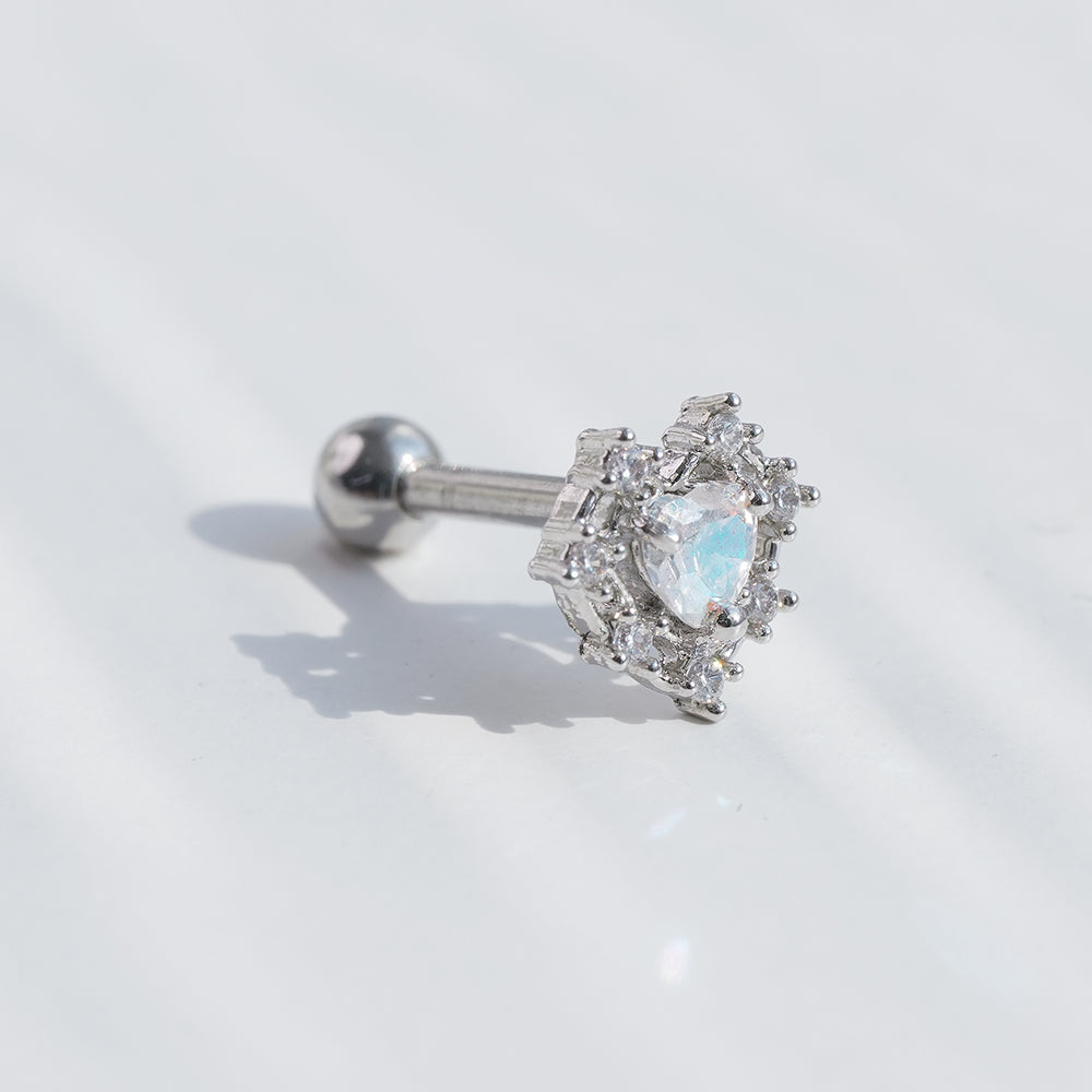 [サージカル]ロイヤルティアラ ハートジュエルピアス ボディピアス (2Color) 16G