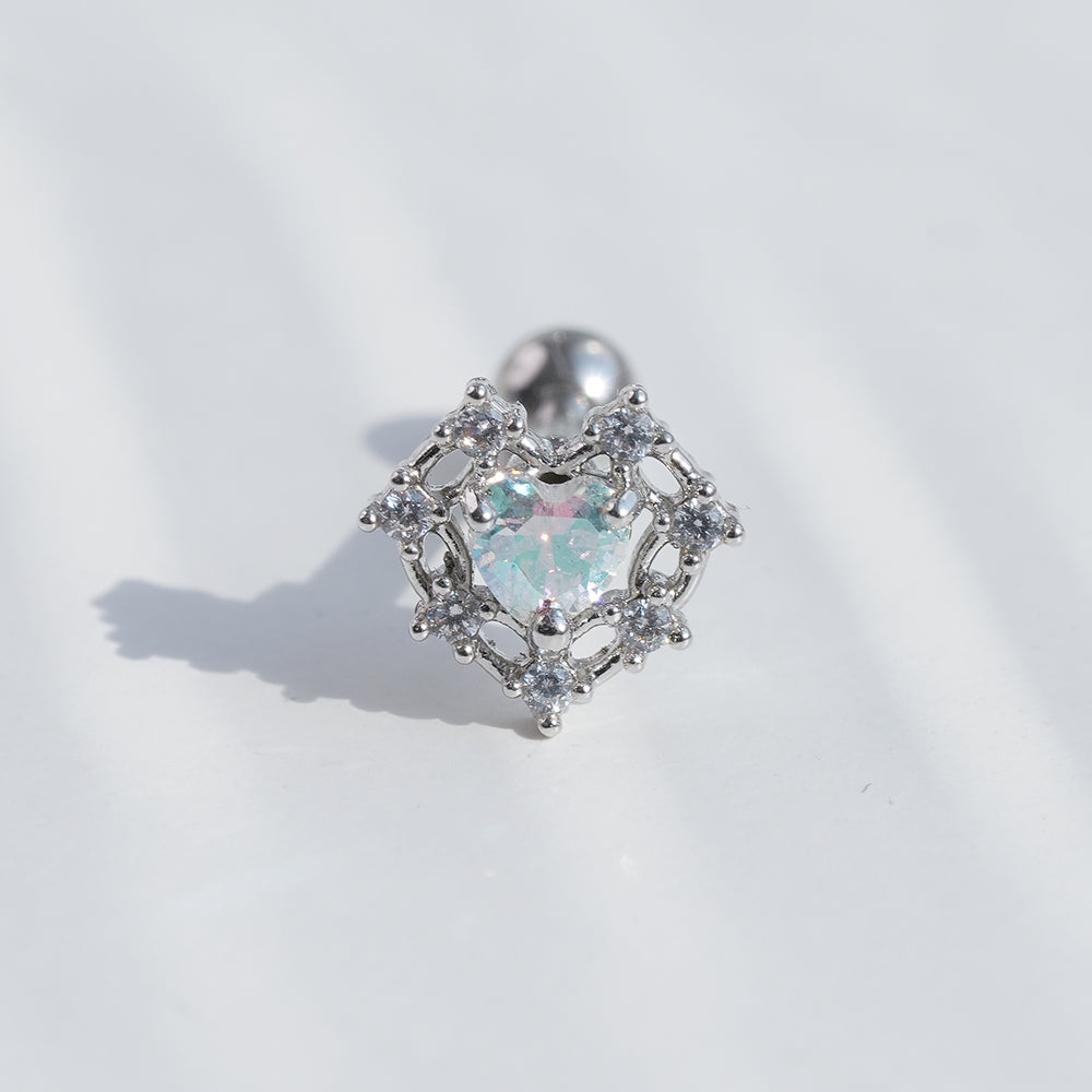 [サージカル]ロイヤルティアラ ハートジュエルピアス ボディピアス (2Color) 16G