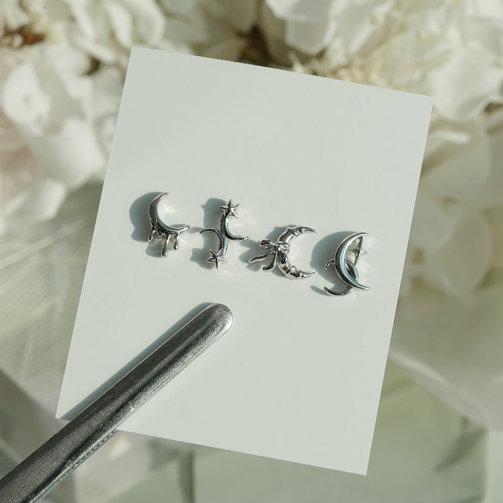 [サージカル]クレセントムーン モチーフ ピアス 月モチーフ ボディピアス (4Type) 16G 月 星 ボディピアス 軟骨ピアス