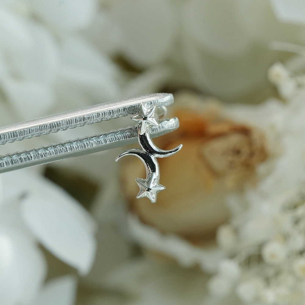 [サージカル]クレセントムーン モチーフ ピアス 月モチーフ ボディピアス (4Type) 16G 月 星 ボディピアス 軟骨ピアス