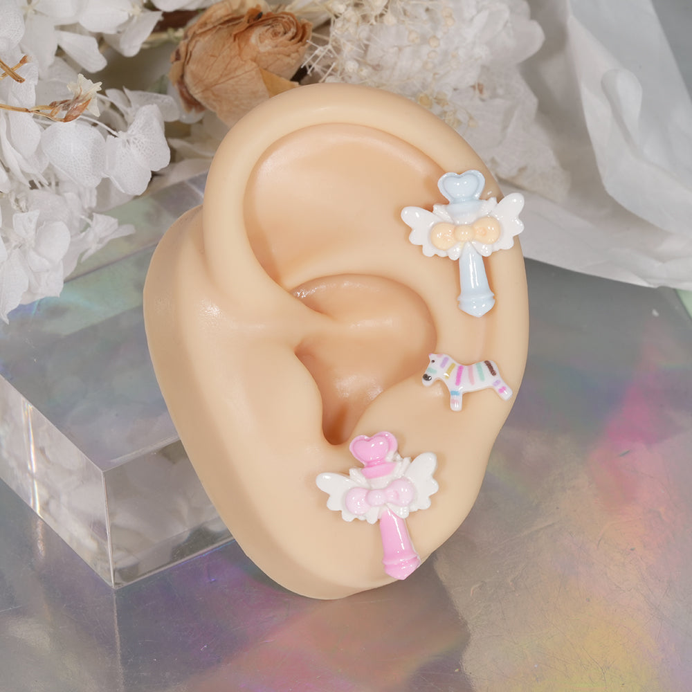 [サージカル] ゼブラ ユニコーン ボディピアス 16G