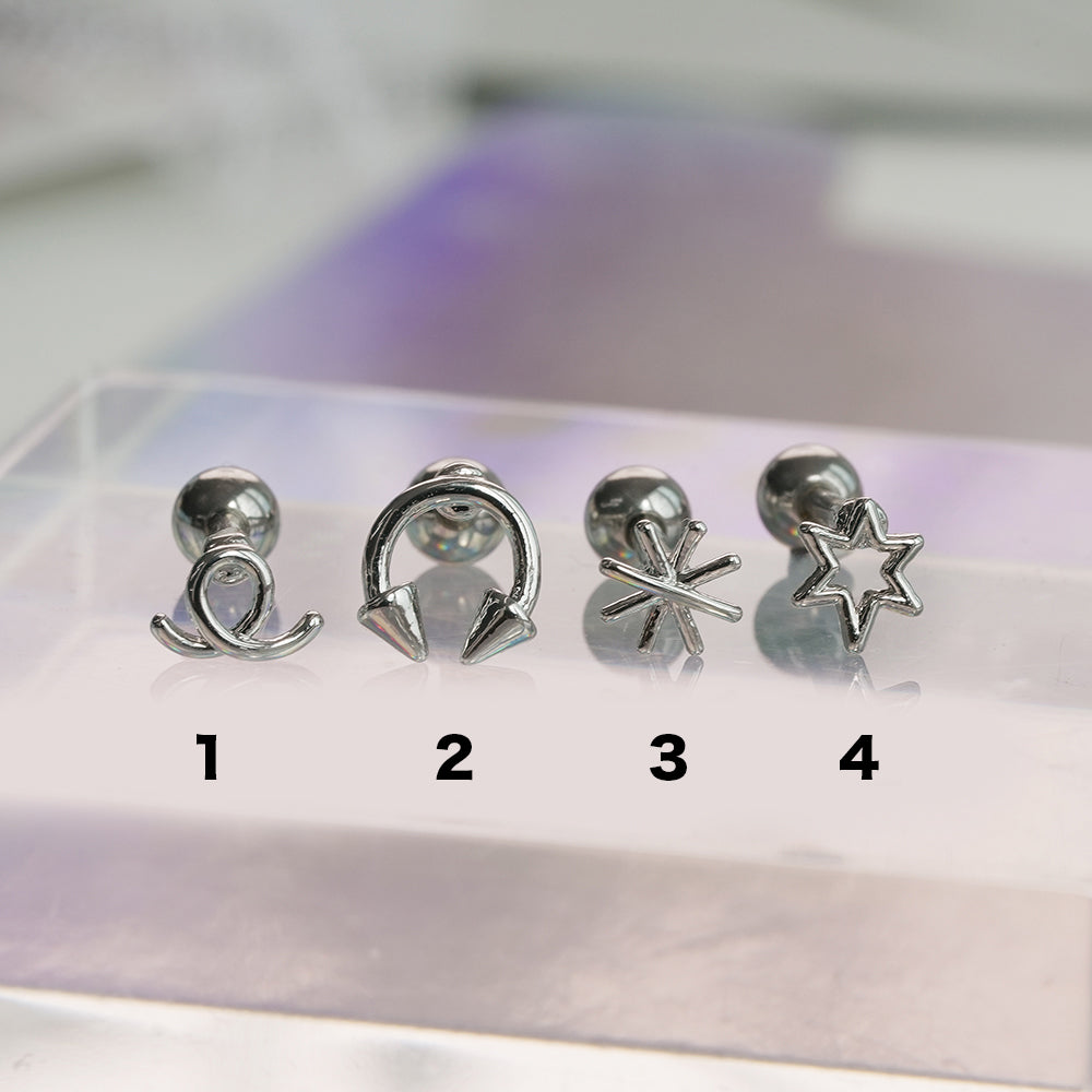 [サージカル]ユニーク ドローイングモチーフ ボディピアス (4Type) 16G