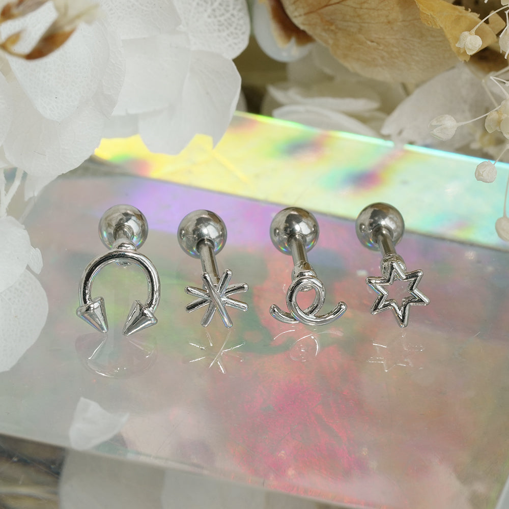 [サージカル]ユニーク ドローイングモチーフ ボディピアス (4Type) 16G