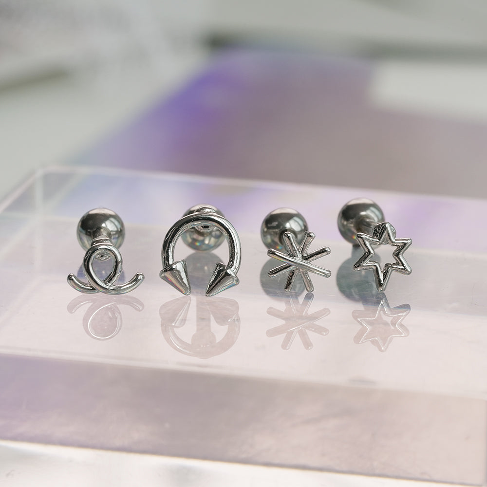 [サージカル]ユニーク ドローイングモチーフ ボディピアス (4Type) 16G