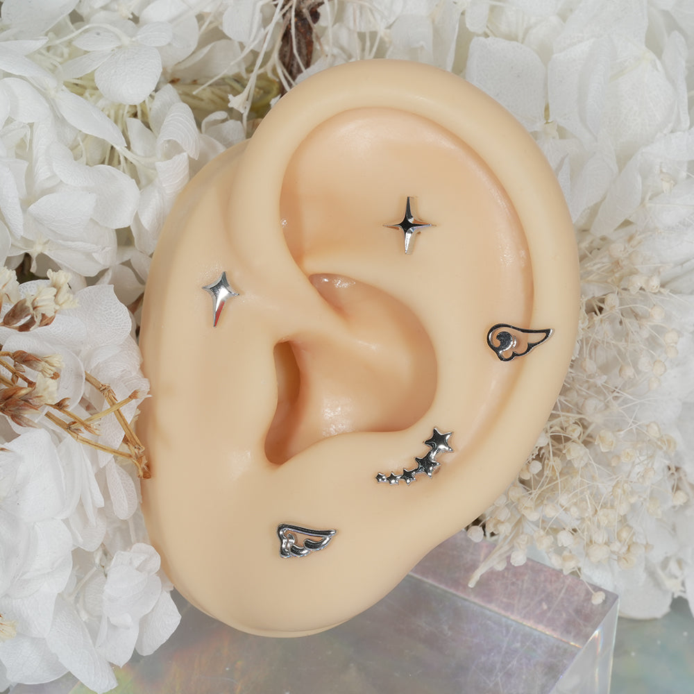 [全サージカル] スパーク ウィング スター ボディピアス (9Type) 16G