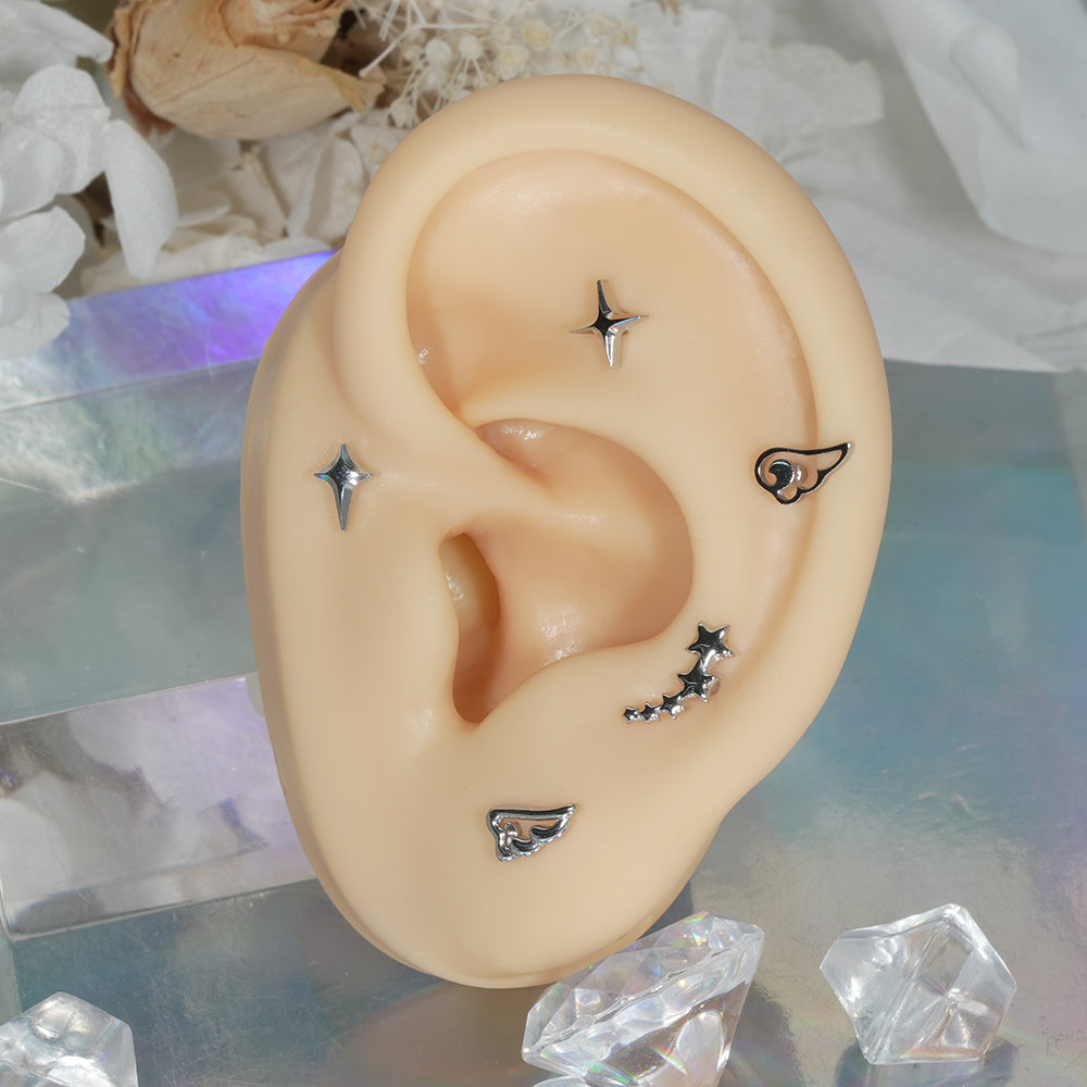 [全サージカル] スパーク ウィング スター ボディピアス (9Type) 16G