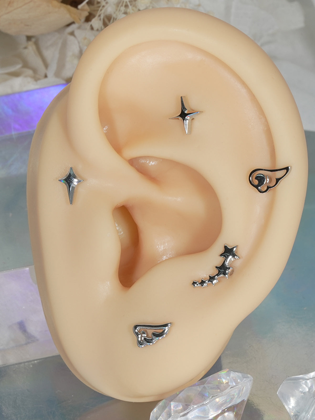 [全サージカル] スパーク ウィング スター ボディピアス (9Type) 16G