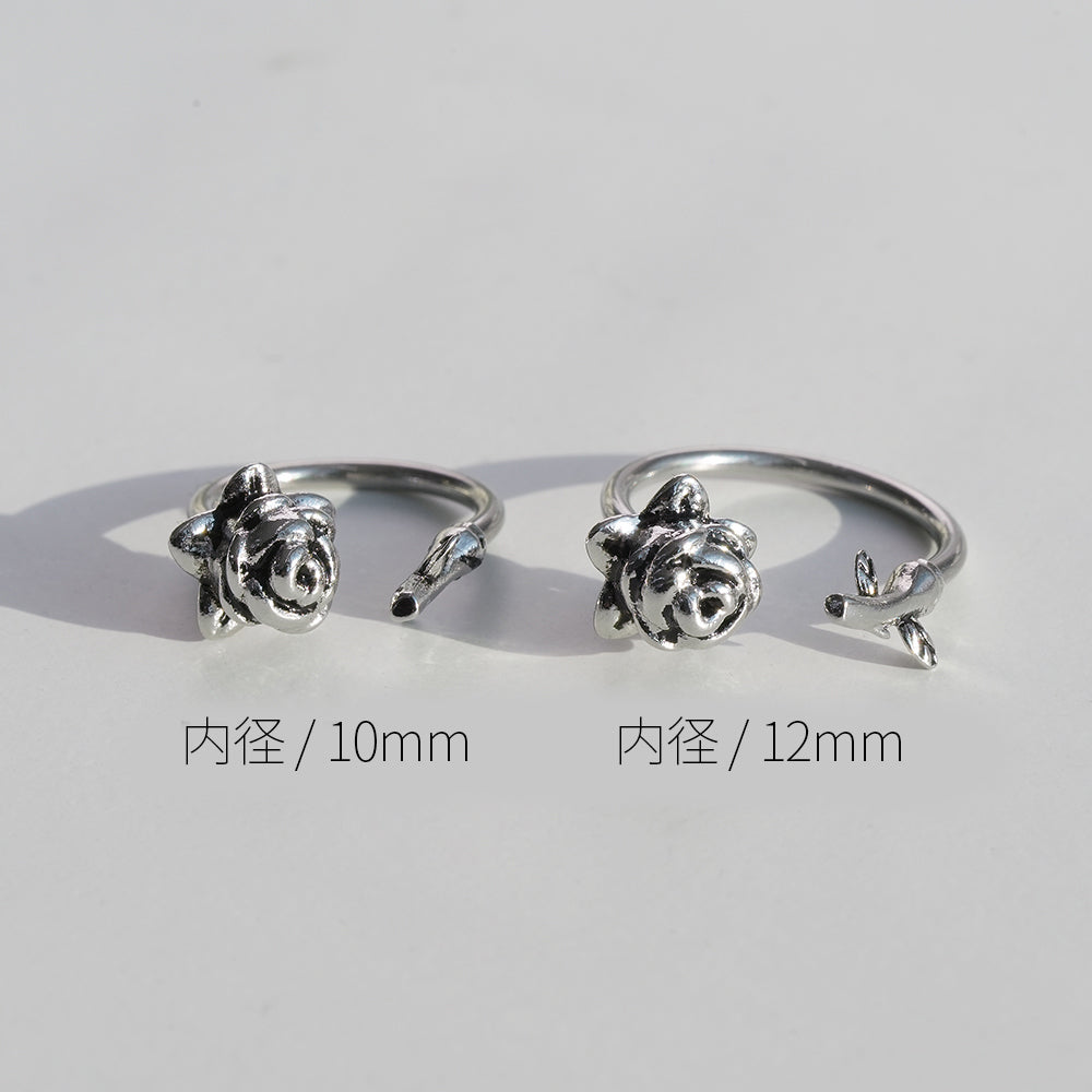 [サージカル]アンティーク ローズ C型フープ ボディピアス (内径10mm/12mm) 16G