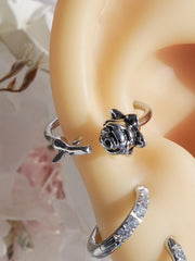 [サージカル]アンティーク ローズ C型フープ ボディピアス (内径10mm/12mm) 16G