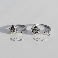 [サージカル]アンティーク ローズ C型フープ ボディピアス (内径10mm/12mm) 16G
