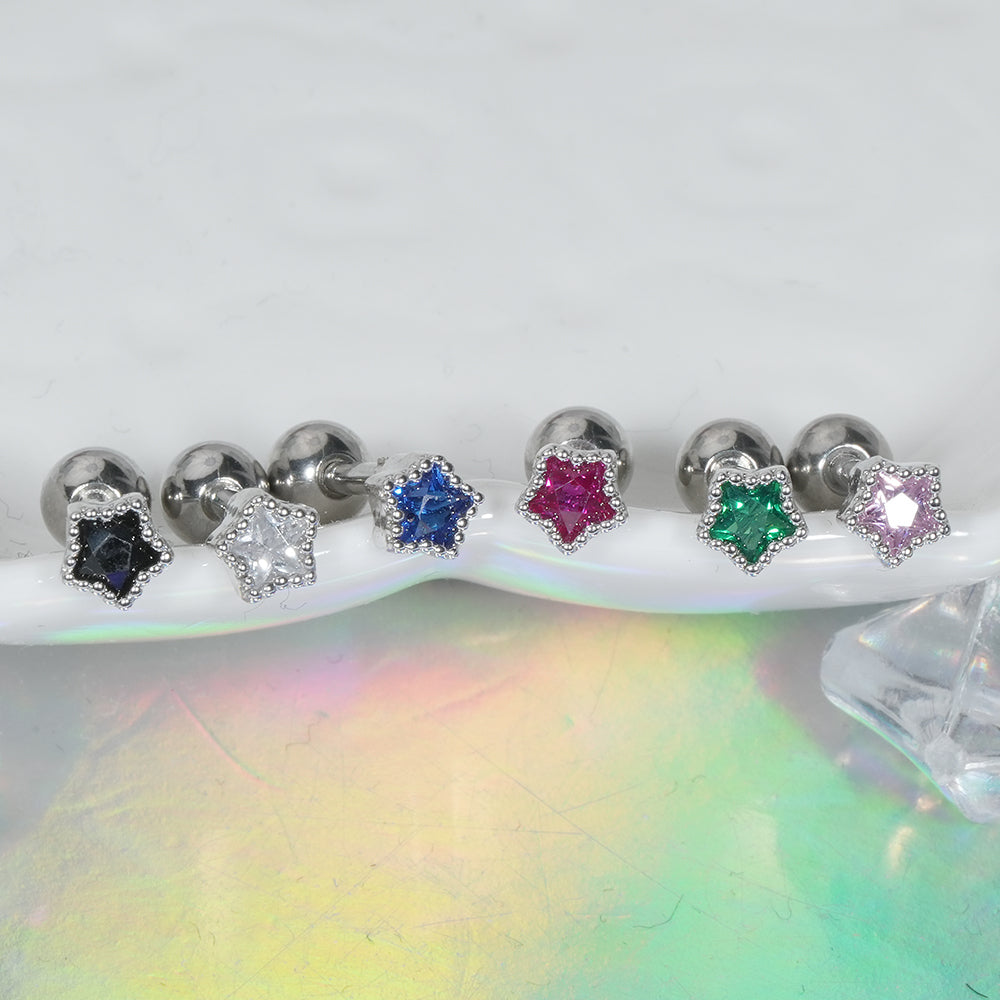 [Surgical] Simple Cubic Butterfly (4 Types) 16G/14G Body Piercing Collection เจาะหลัง เจาะกระดูกอ่อน 