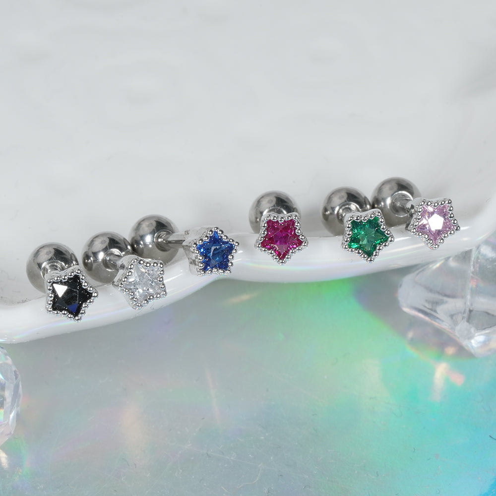 [Surgical] Simple Cubic Butterfly (4 Types) 16G/14G Body Piercing Collection เจาะหลัง เจาะกระดูกอ่อน 