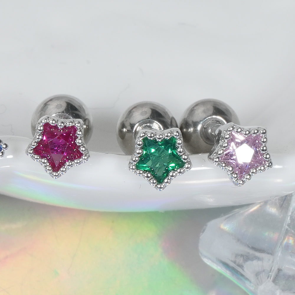 [Surgical] Simple Cubic Butterfly (4 Types) 16G/14G Body Piercing Collection เจาะหลัง เจาะกระดูกอ่อน 