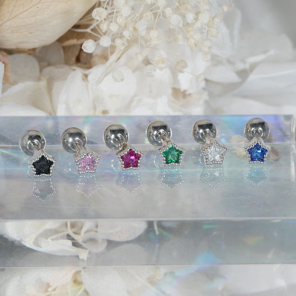 [Surgical] Simple Cubic Butterfly (4 Types) 16G/14G Body Piercing Collection เจาะหลัง เจาะกระดูกอ่อน 