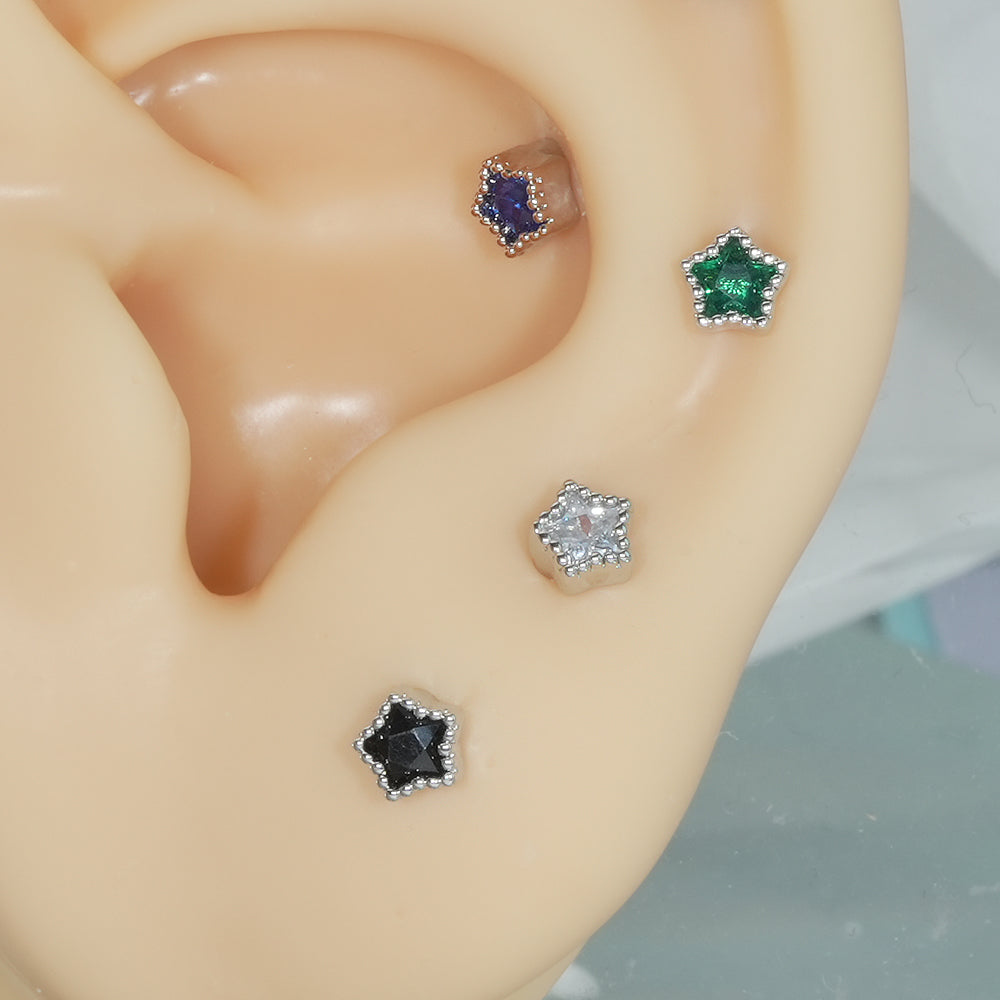 [Surgical] Simple Cubic Butterfly (4 Types) 16G/14G Body Piercing Collection เจาะหลัง เจาะกระดูกอ่อน 