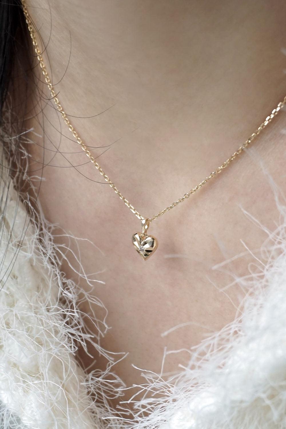 14k shining heart necklace - 4MiLi (フォーミリ)