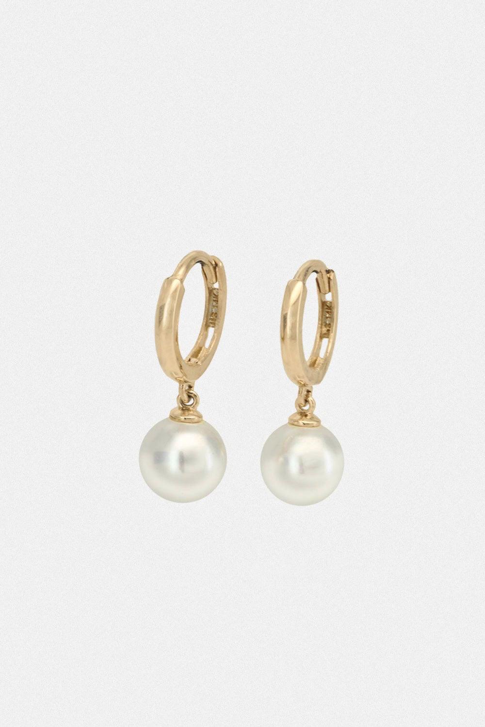 14k pearl drop one touch ring earrings - 4MiLi (フォーミリ)