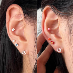 [Surgical] Cloud Heart 16G (3 Colors) Body Piercing Back Piercing Cartilage Piercing 