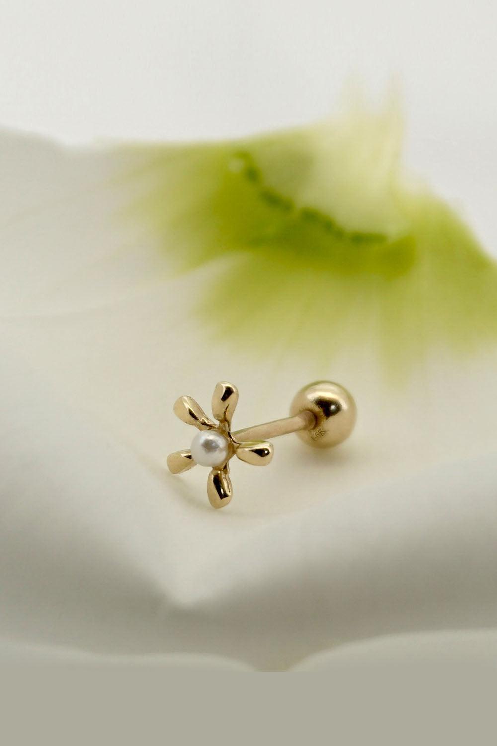 14k pearl flora piercing 21G - 4MiLi (フォーミリ)