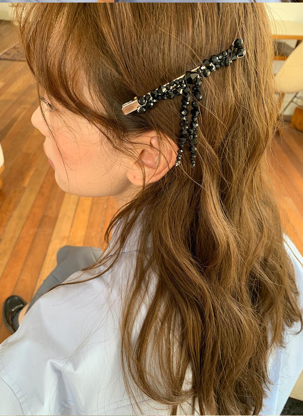 ribbon drop hair clip (2colors) - 4MiLi (フォーミリ)