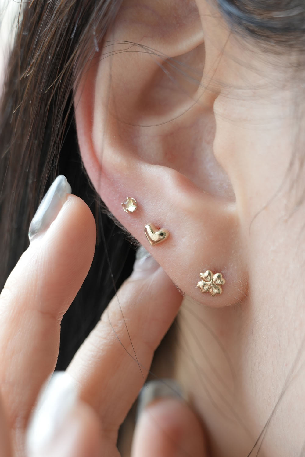 14k star clover piercing 21G