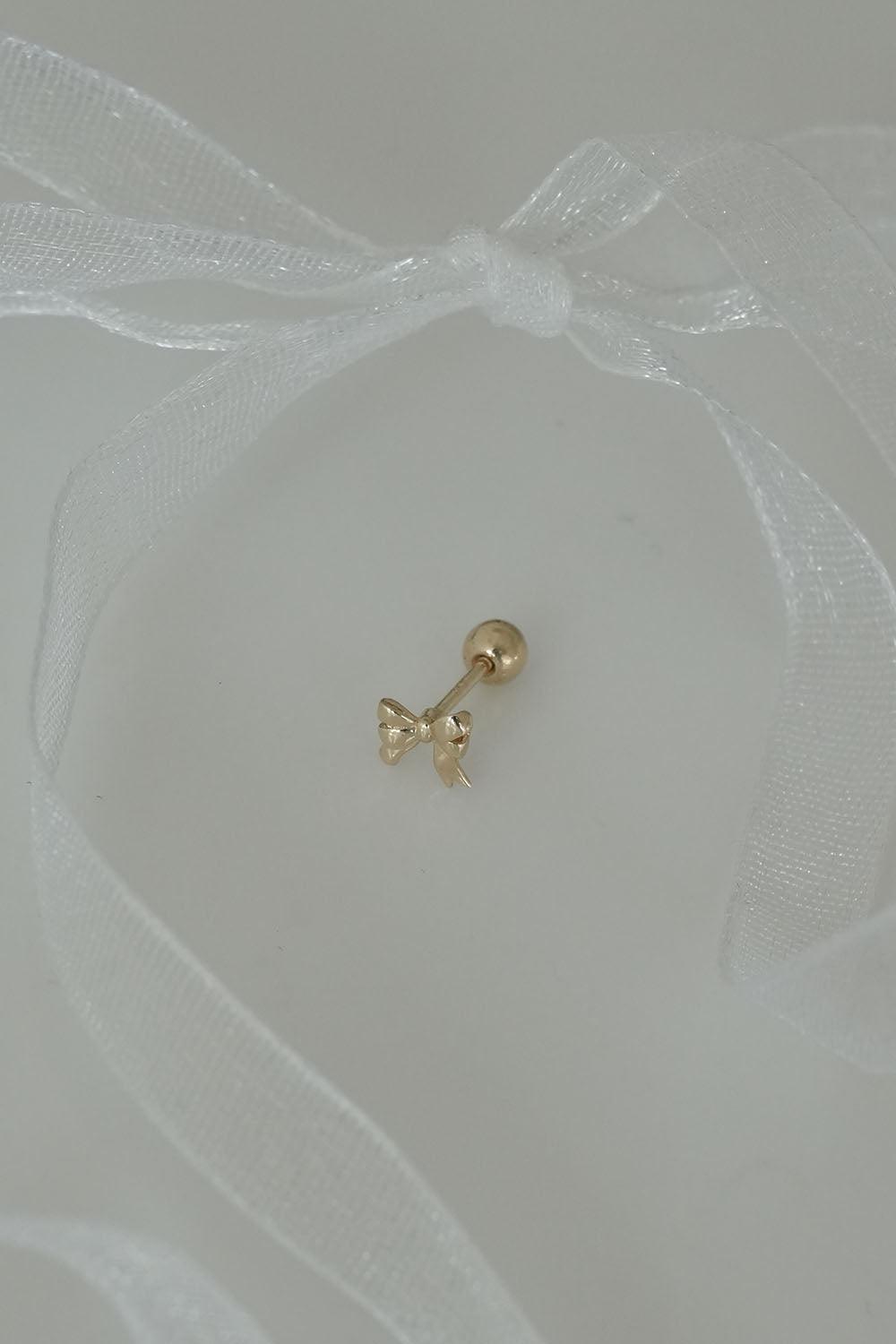 14k mini frill ribbon piercing 21G