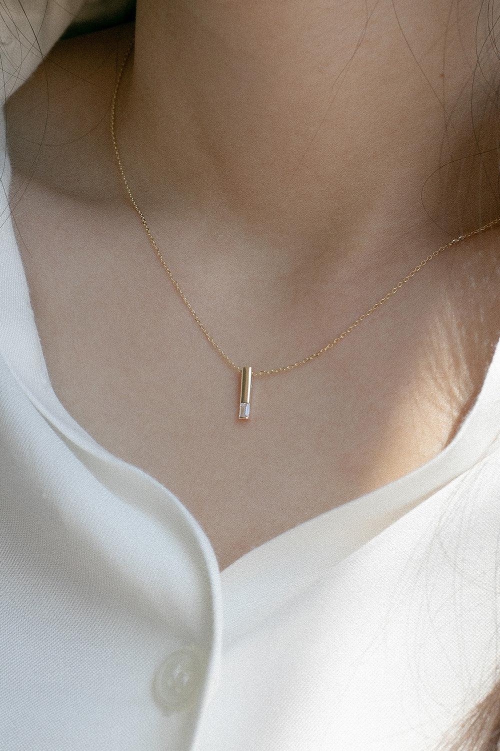 14k gold bar shine necklace - 4MiLi (フォーミリ)