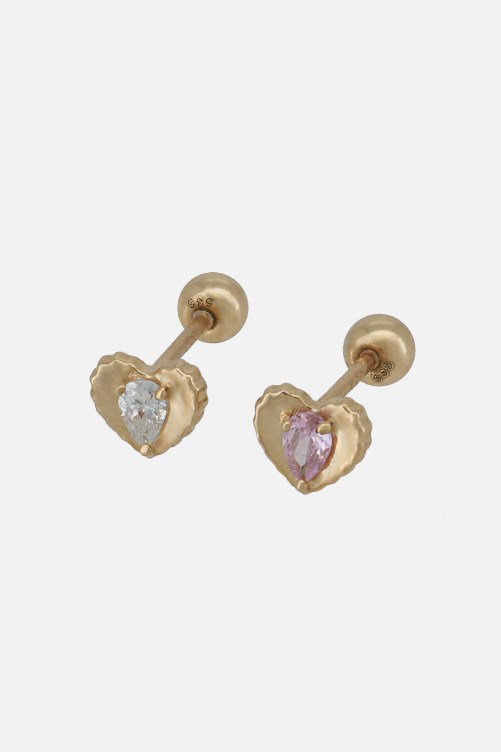 14k heart middle cubic piercing 21G