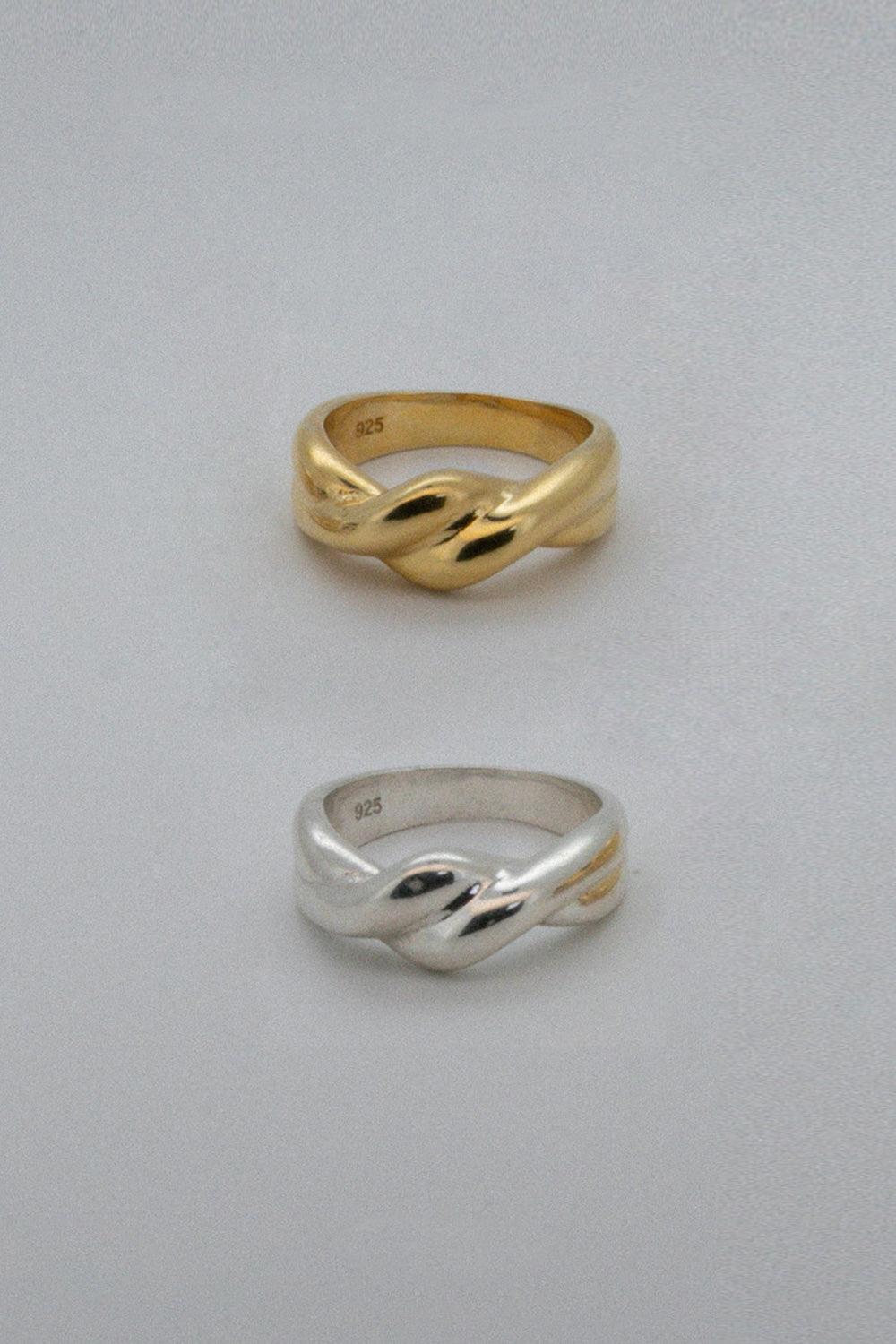 silver925 bold twisted ring (2color) - 4MiLi (フォーミリ)