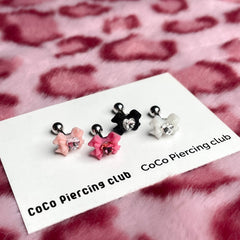[サージカル]ギャルプリンセス風 ハートリボンピアス 16G (4Color) ボディピアス 軟骨ピアス 片耳用
