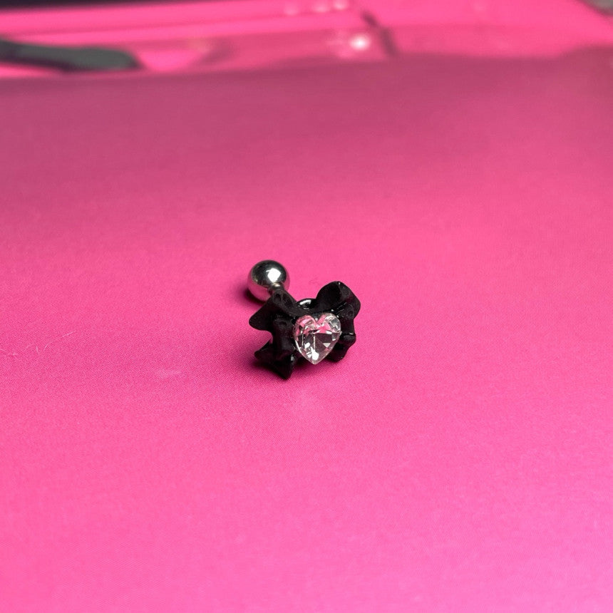 [サージカル]ギャルプリンセス風 ハートリボンピアス 16G (4Color) ボディピアス 軟骨ピアス 片耳用